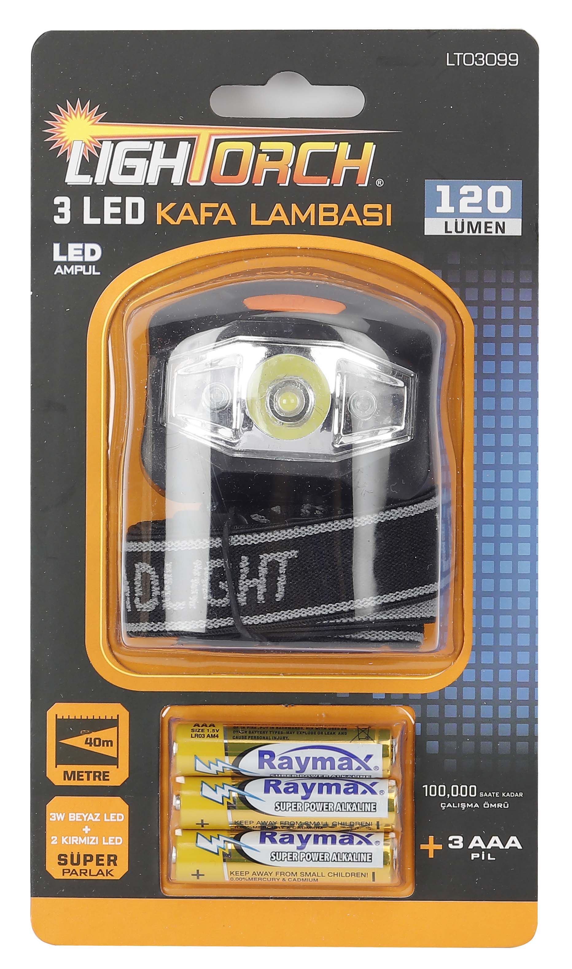 3 LEDLİ KAFA LAMBASI 