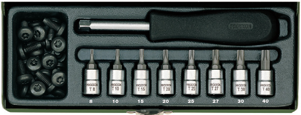 9 PARÇALI TORX TORNAVİDA LOKMA TAKIMI 1/2" 